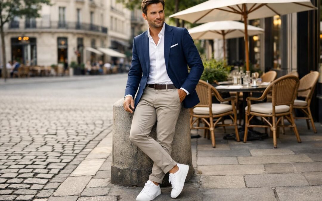 Comment porter des baskets blanches pour homme avec un look élégant