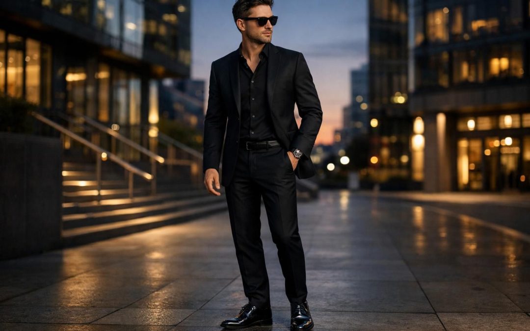 Comment porter un total look noir pour homme sans paraître fade